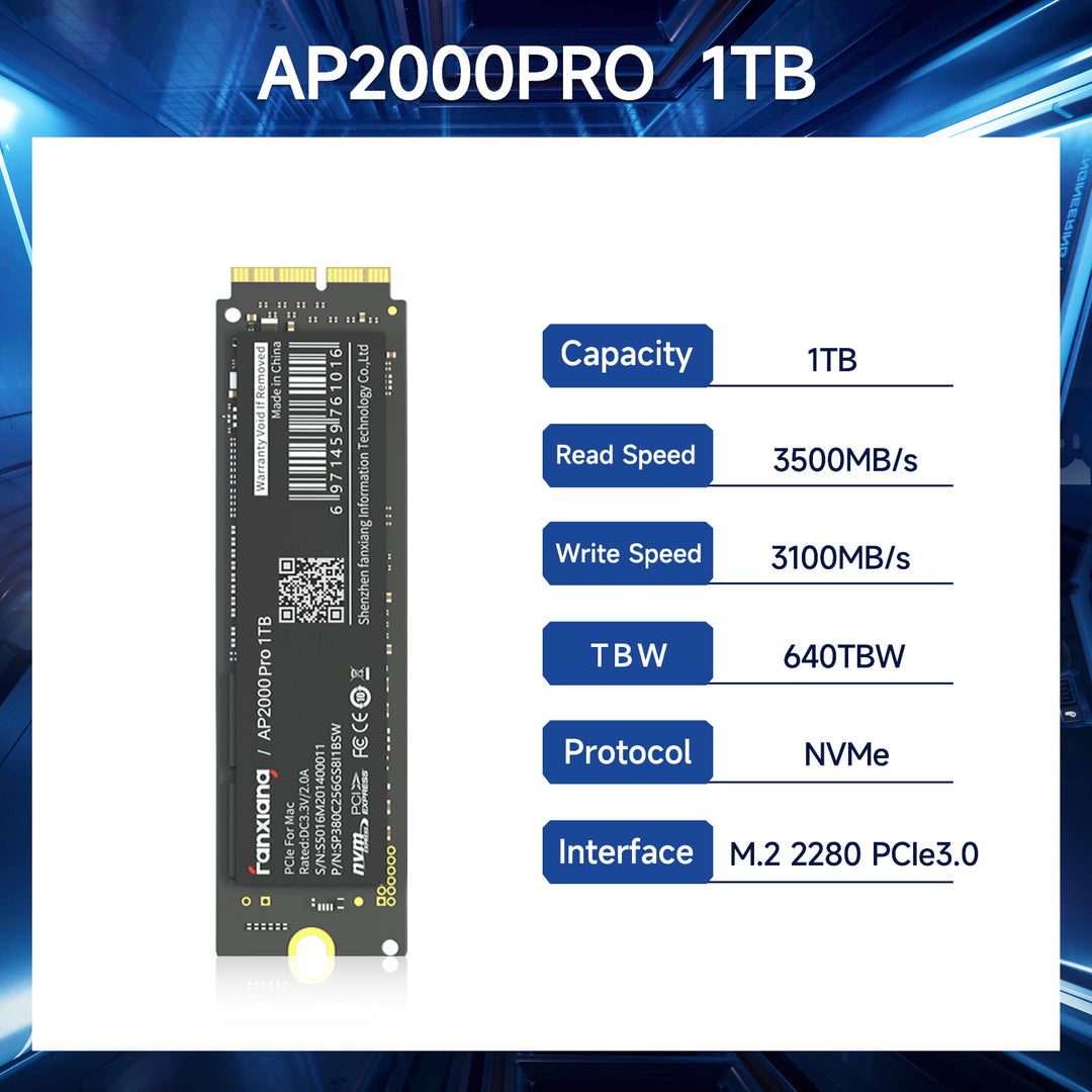 Fanxiang AP2000Pro PCIe3*4 NVMe M.2 SSD For Mac